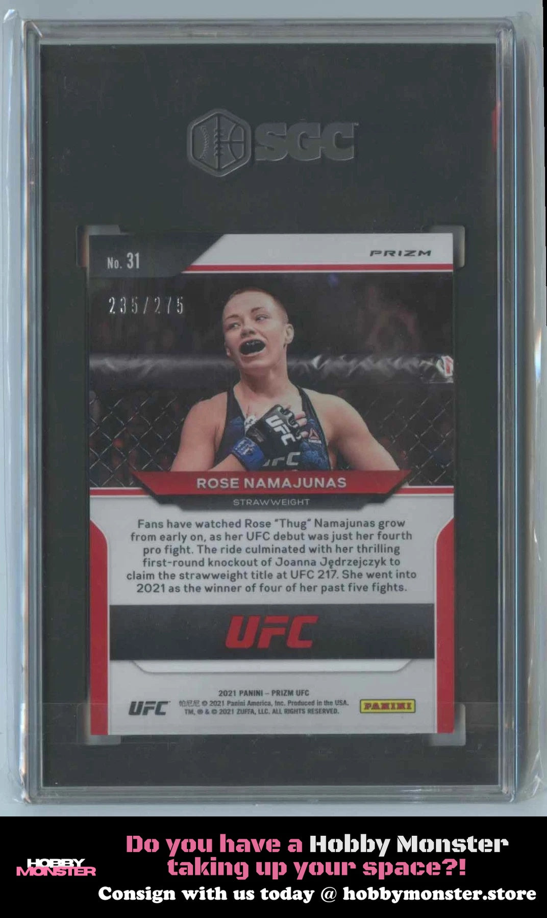 2021 Panini Prizm UFC Rose Namajunas Red Prizms UFC SGC 10