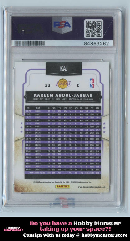 2015-16 Panini Classics Kareem Abdul-Jabbar Lakers #33 PSA 10 Auto