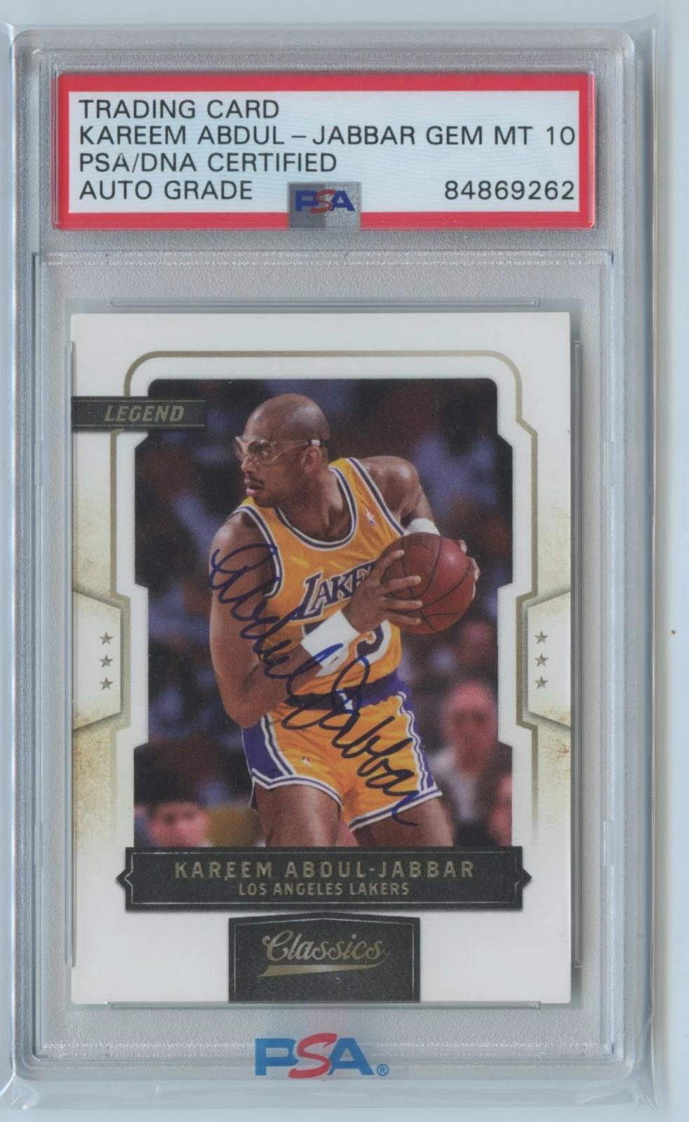 2015-16 Panini Classics Kareem Abdul-Jabbar Lakers #33 PSA 10 Auto