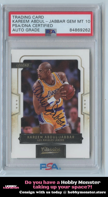 2015-16 Panini Classics Kareem Abdul-Jabbar Lakers #33 PSA 10 Auto