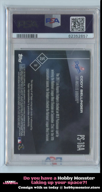 2017 Topps Now Cody Bellinger Rookie RC Auto/99 PSA 9 Dodgers #PS16A