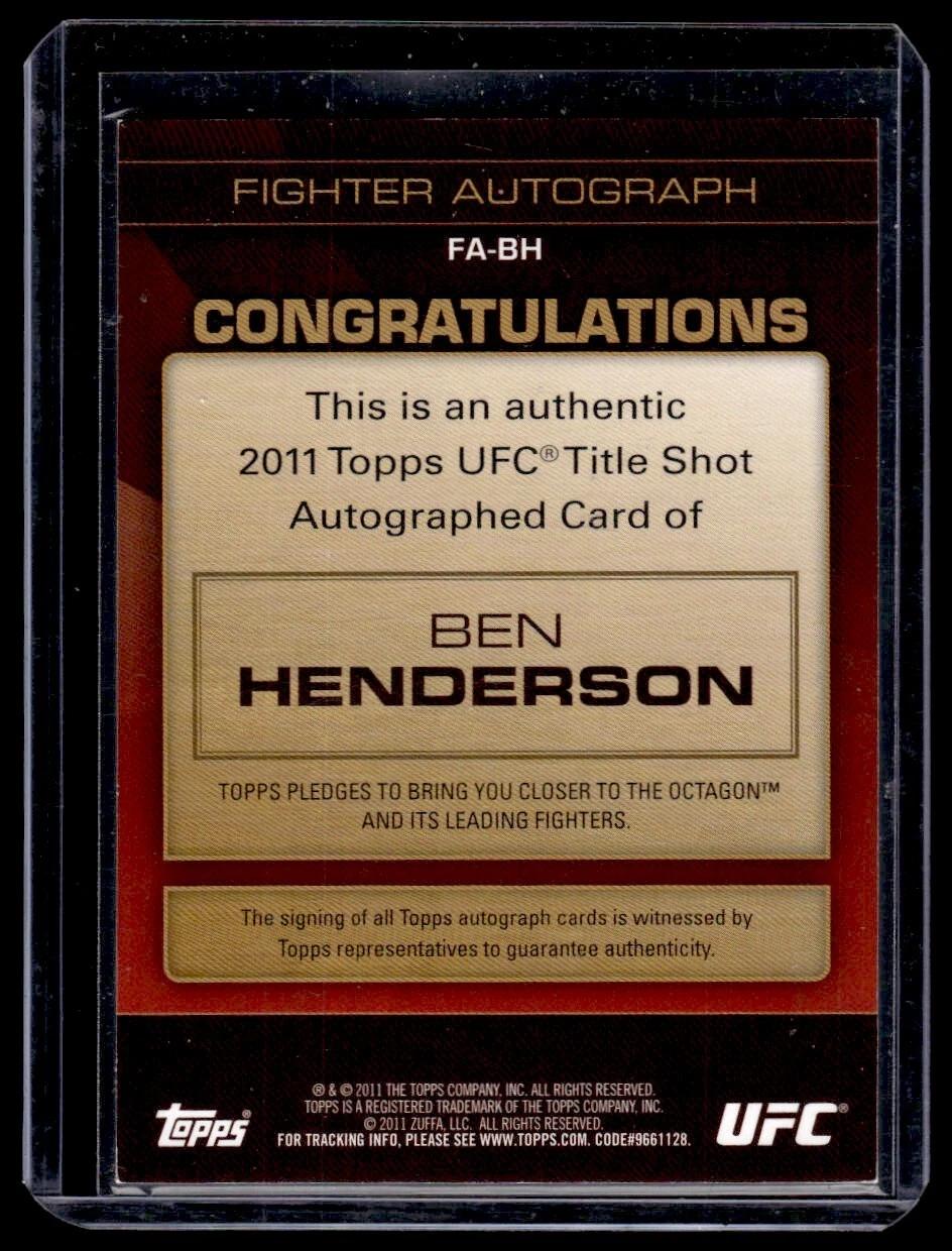 2011 Topps UFC Title Shot Ben Henderson Auto