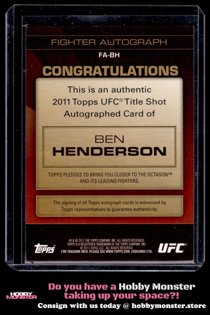 2011 Topps UFC Title Shot Ben Henderson Auto