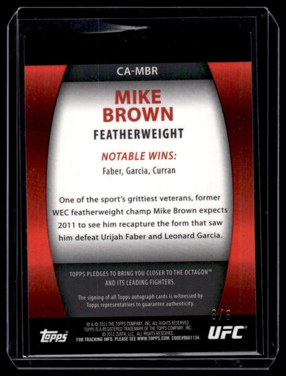 2011 Topps UFC Title Shot Mike Brown UFC Contenders Autographs Red UFC 004