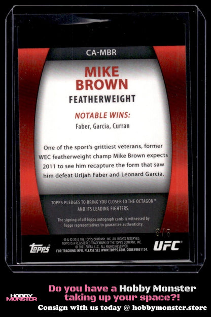 2011 Topps UFC Title Shot Mike Brown UFC Contenders Autographs Red UFC 004