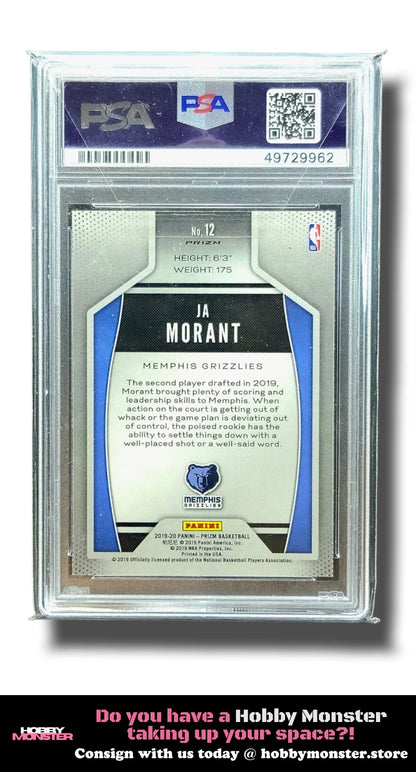 2019-20 Panini Prizm Ja Morant Instant Impact Silver Memphis Grizzlies PSA 10