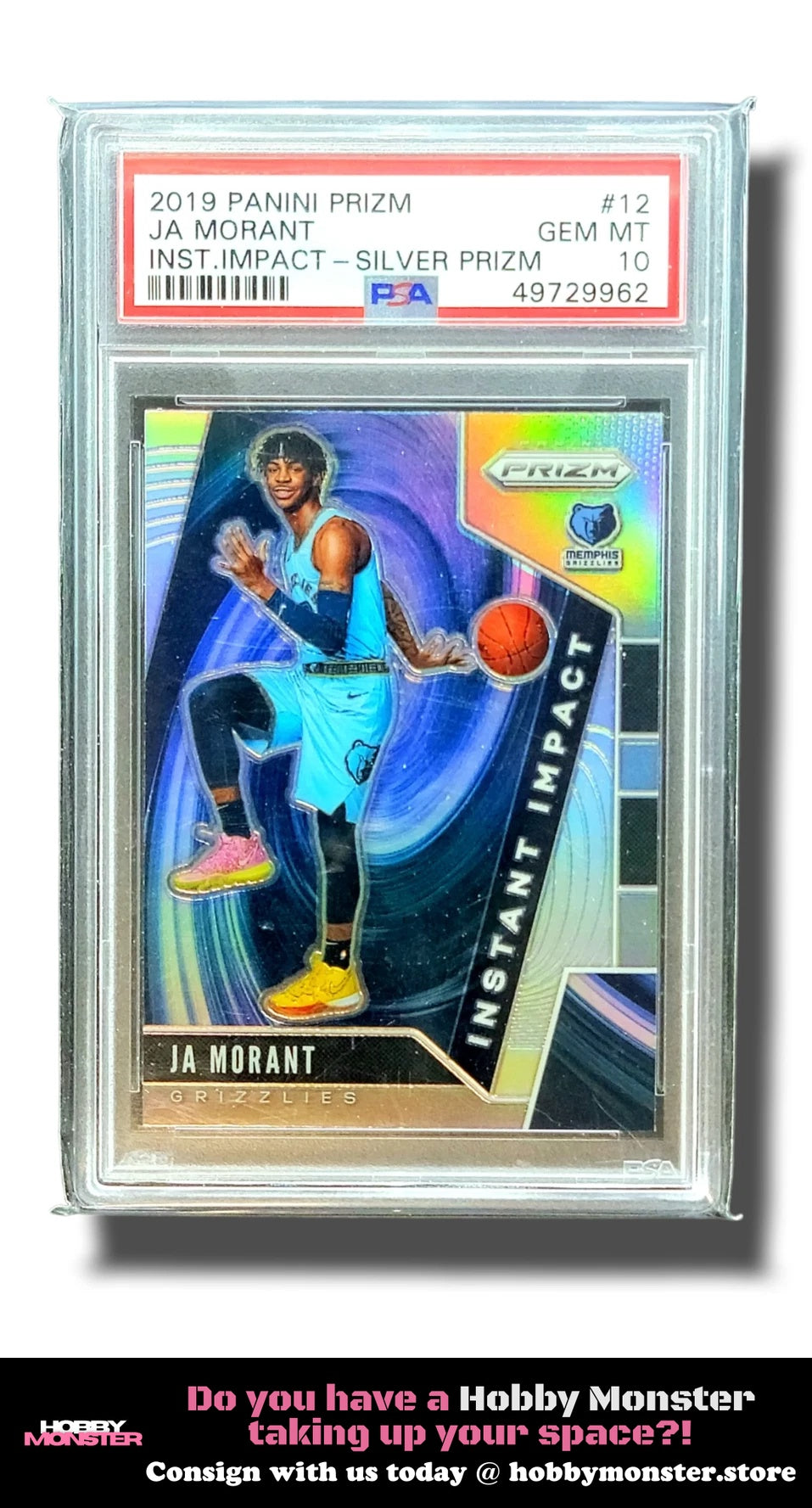2019-20 Panini Prizm Ja Morant Instant Impact Silver Memphis Grizzlies PSA 10