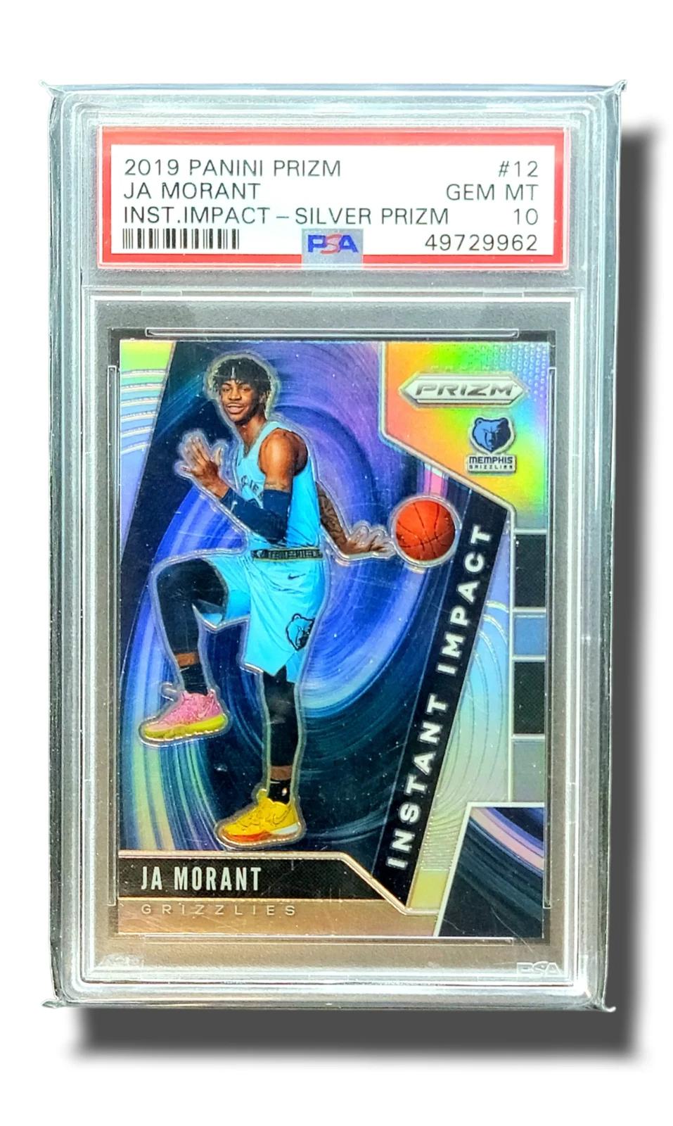 2019-20 Panini Prizm Ja Morant Instant Impact Silver Memphis Grizzlies PSA 10