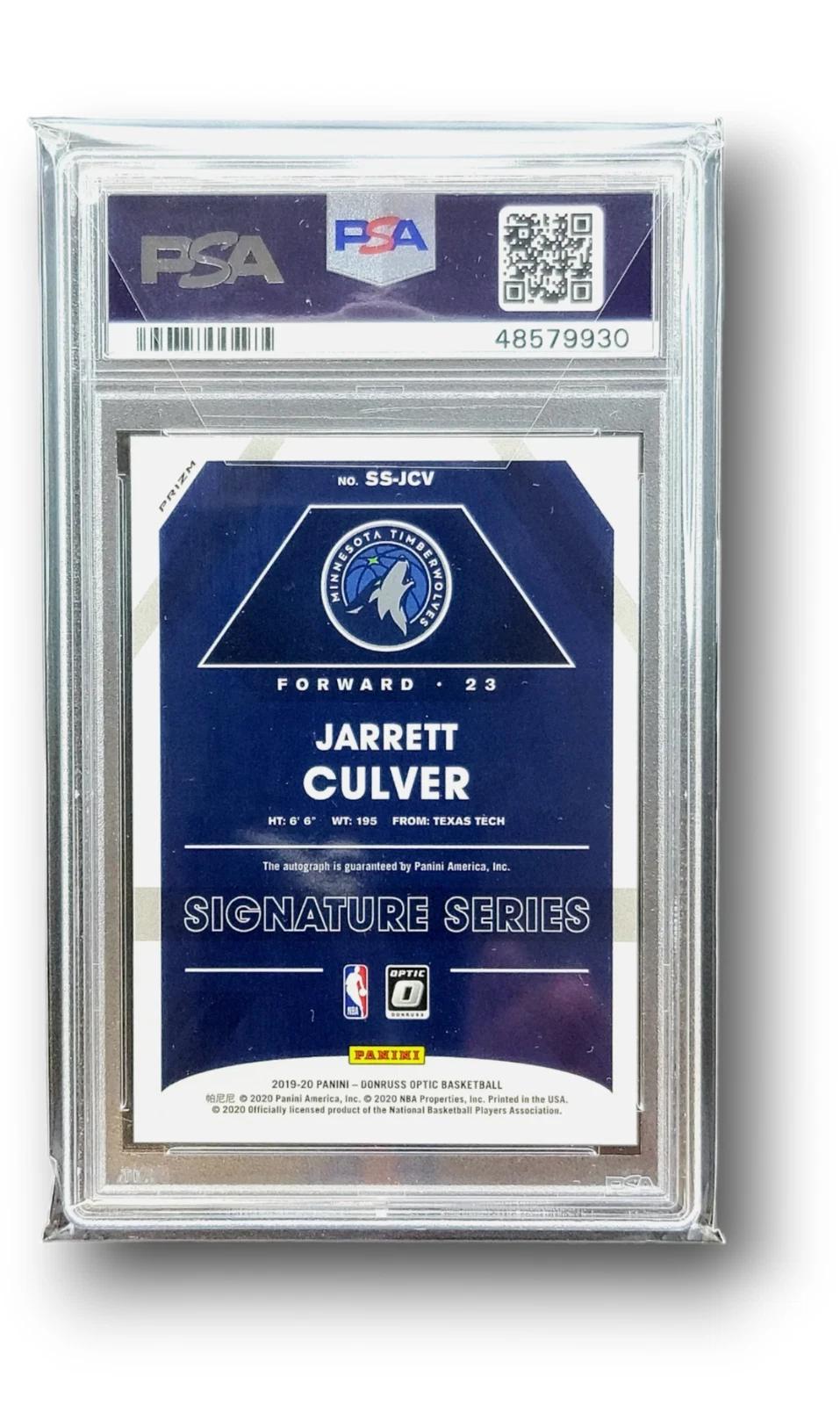 2019 Panini Donruss Optic Jarrett Culver Green Auto Timberwolves PSA 10 JCV