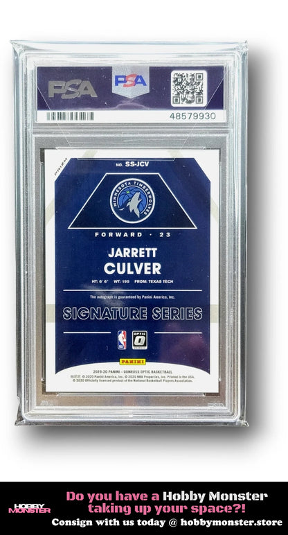 2019 Panini Donruss Optic Jarrett Culver Green Auto Timberwolves PSA 10 004