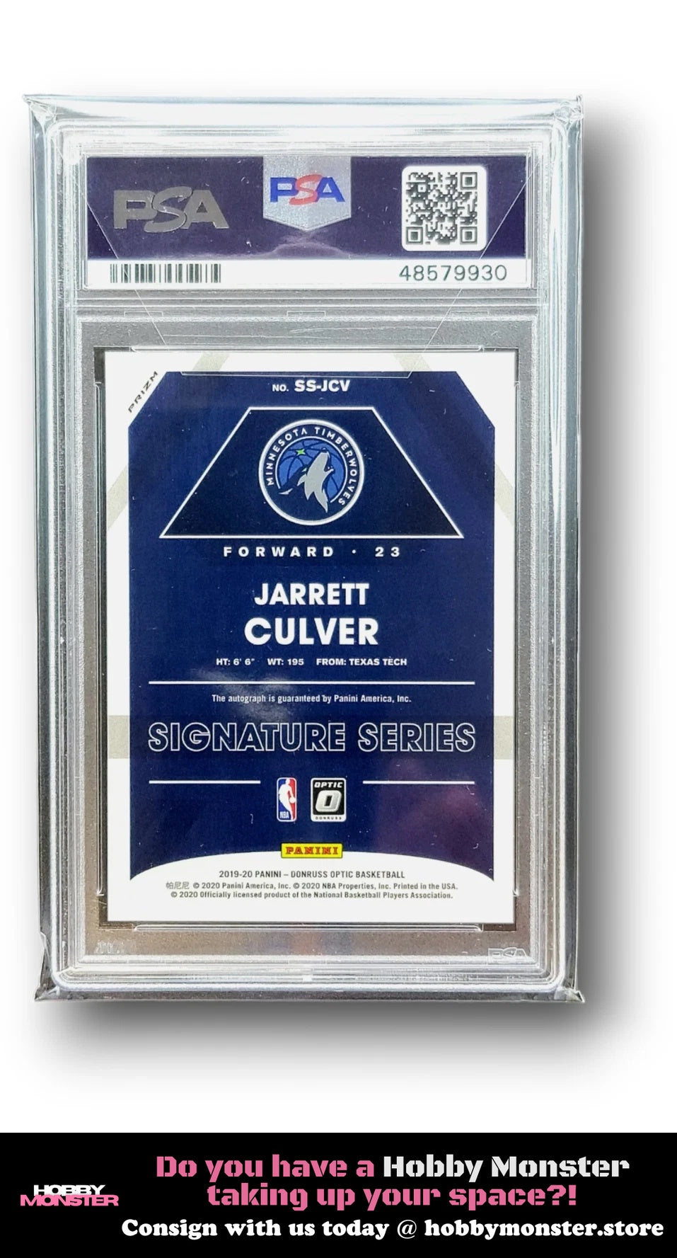 2019 Panini Donruss Optic Jarrett Culver Green Auto Timberwolves PSA 10 JCV