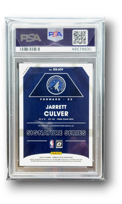 2019 Panini Donruss Optic Jarrett Culver Green Auto Timberwolves PSA 10 JCV