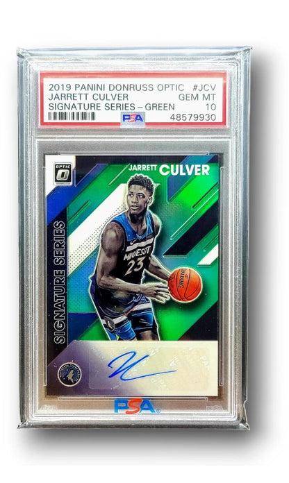 2019 Panini Donruss Optic Jarrett Culver Green Auto Timberwolves PSA 10 JCV
