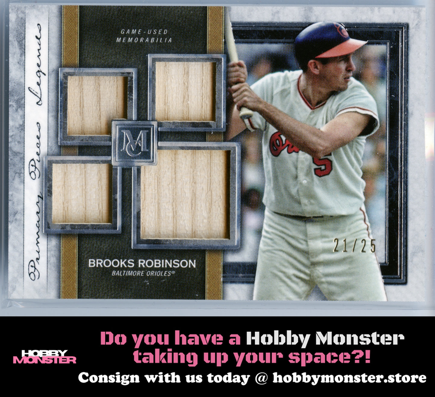 2020 Topps Museum Collection Brooks Robinson Quad Relic #/25 Baltimore Orioles