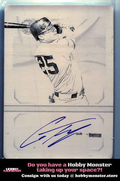 2020 Panini National Treasures Gleyber Torres Printing Plate Black Auto 1/1
