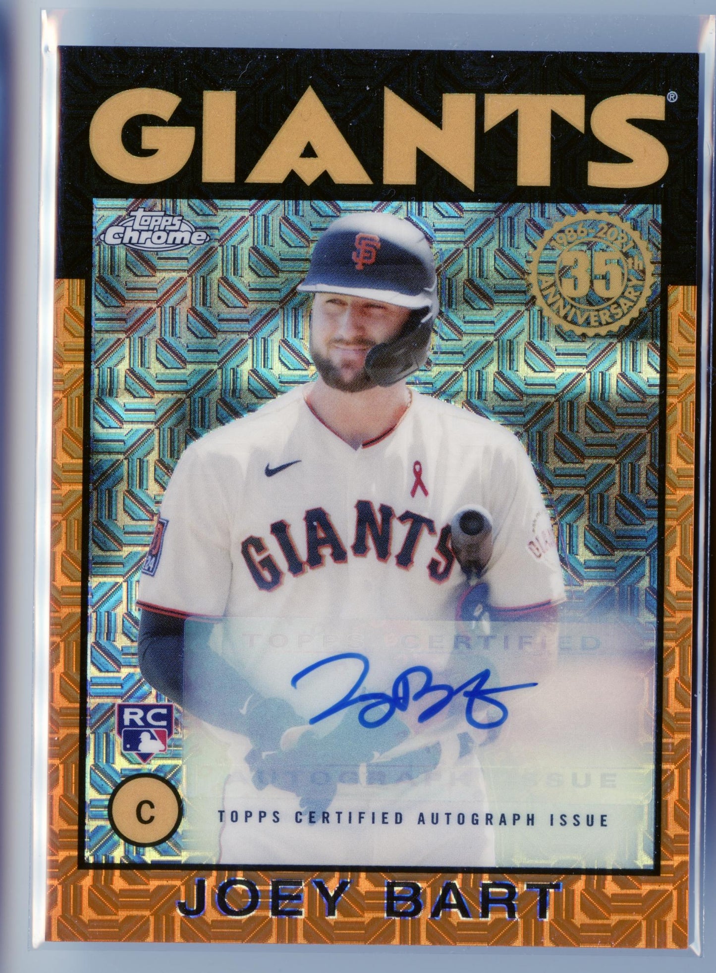 2021 Topps Joey Bart 1986 Orange Rookie Auto #/25 Giants