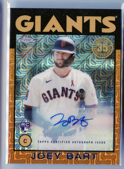 2021 Topps Joey Bart 1986 Orange Rookie Auto #/25 Giants