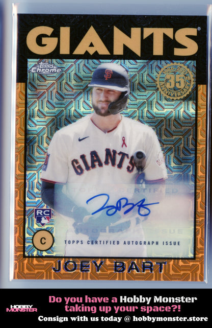 2021 Topps Joey Bart 1986 Orange Rookie Auto #/25 Giants