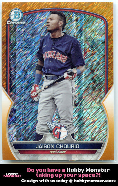 2023 Bowman Chrome Jaison Chourio Prospects Orange Shimmer #/25 Guardians