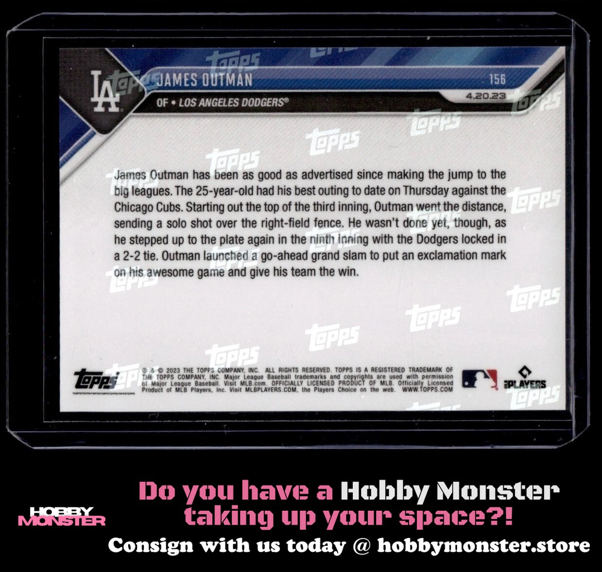 2023 Topps Now James Outman Blue #/49 Los Angeles Dodgers 004