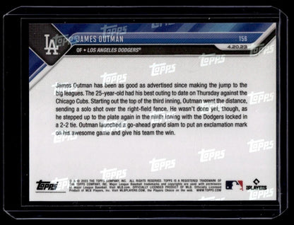 2023 Topps Now James Outman Blue #/49 Los Angeles Dodgers 004