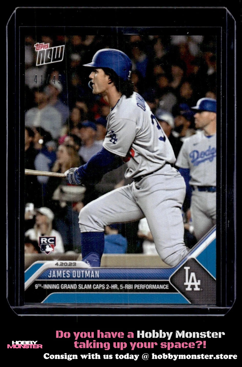 2023 Topps Now James Outman Blue #/49 Los Angeles Dodgers 004