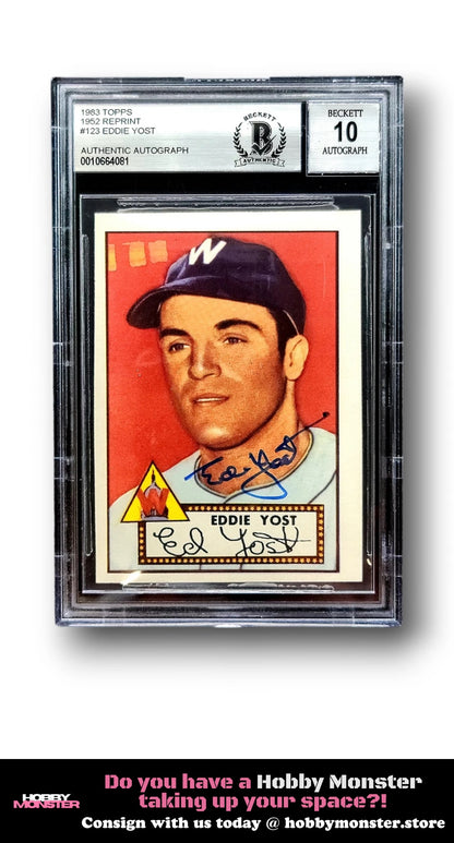 1983 Topps 1952 Series Eddie Yost Washington Senators BGS 10 Auto 004