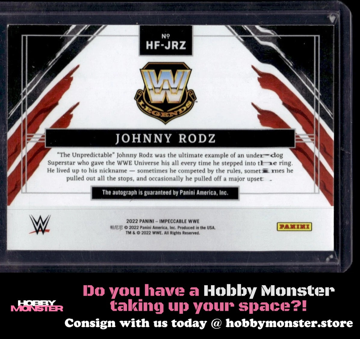 2022 Panini Impeccable WWE Johnny Rodz Hall of Fame Signatures Auto WWE 004