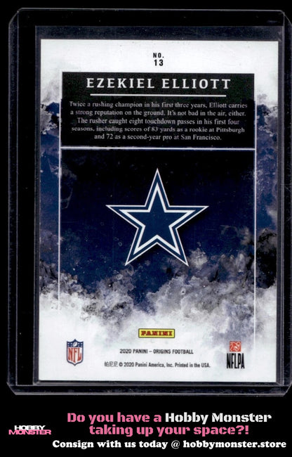 2020 Panini Origins Ezekiel Elliott Turquoise #/25 Dallas Cowboys 004