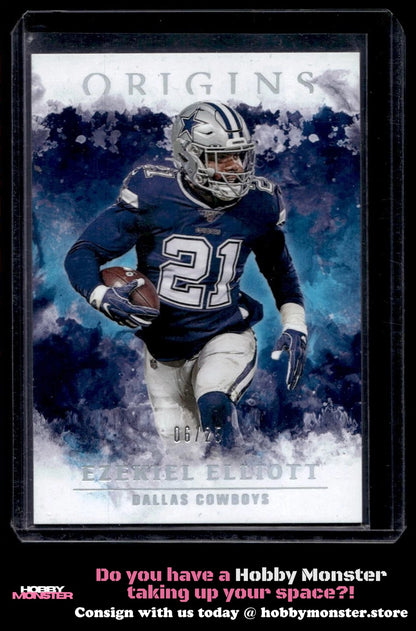 2020 Panini Origins Ezekiel Elliott Turquoise #/25 Dallas Cowboys 004