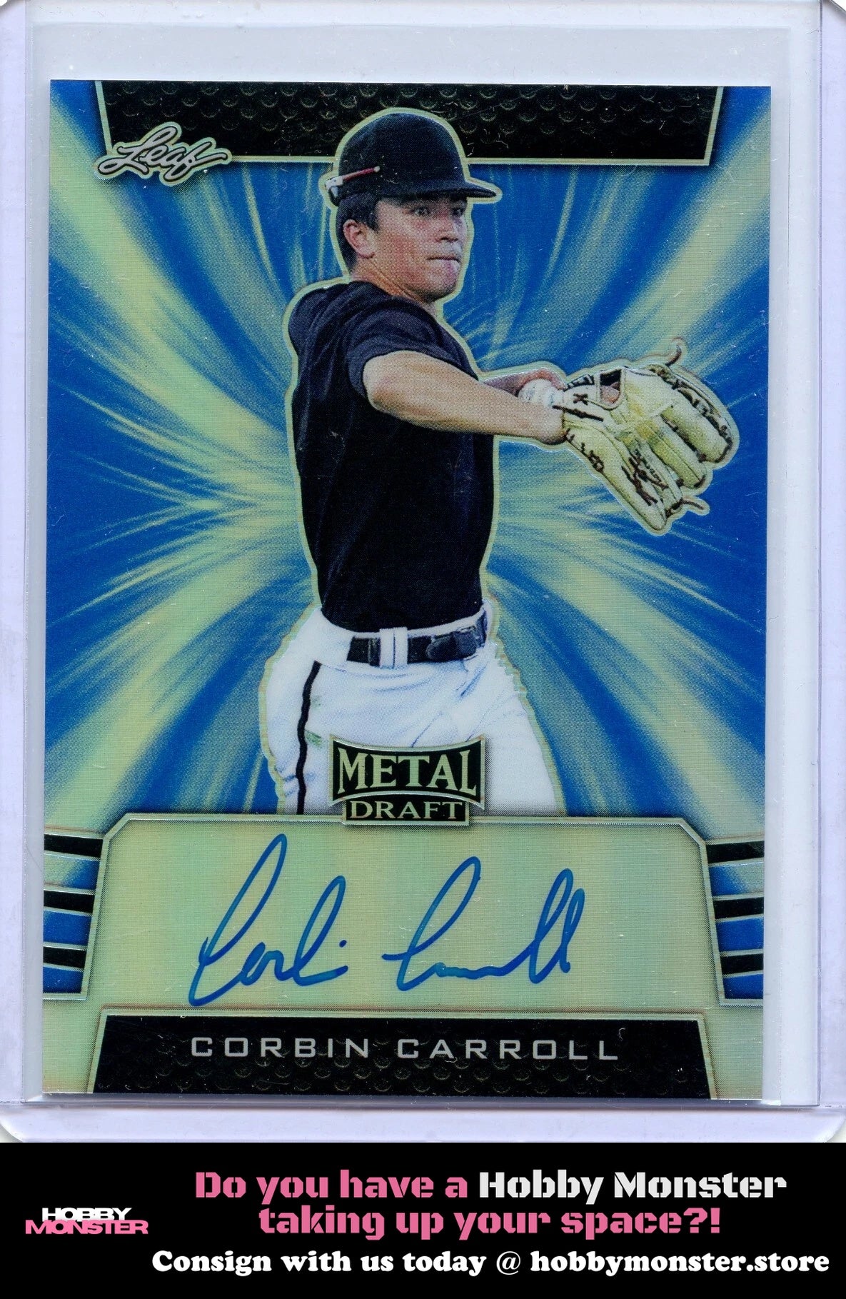 2019 Leaf Metal Draft Corbin Carroll Blue Auto Arizona Diamondbacks