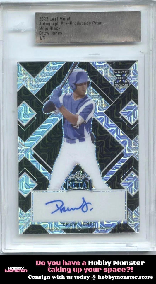 2022 Leaf Metal Druw Jones Production Proof 1/1 Mojo Black Crystal Diamondbacks