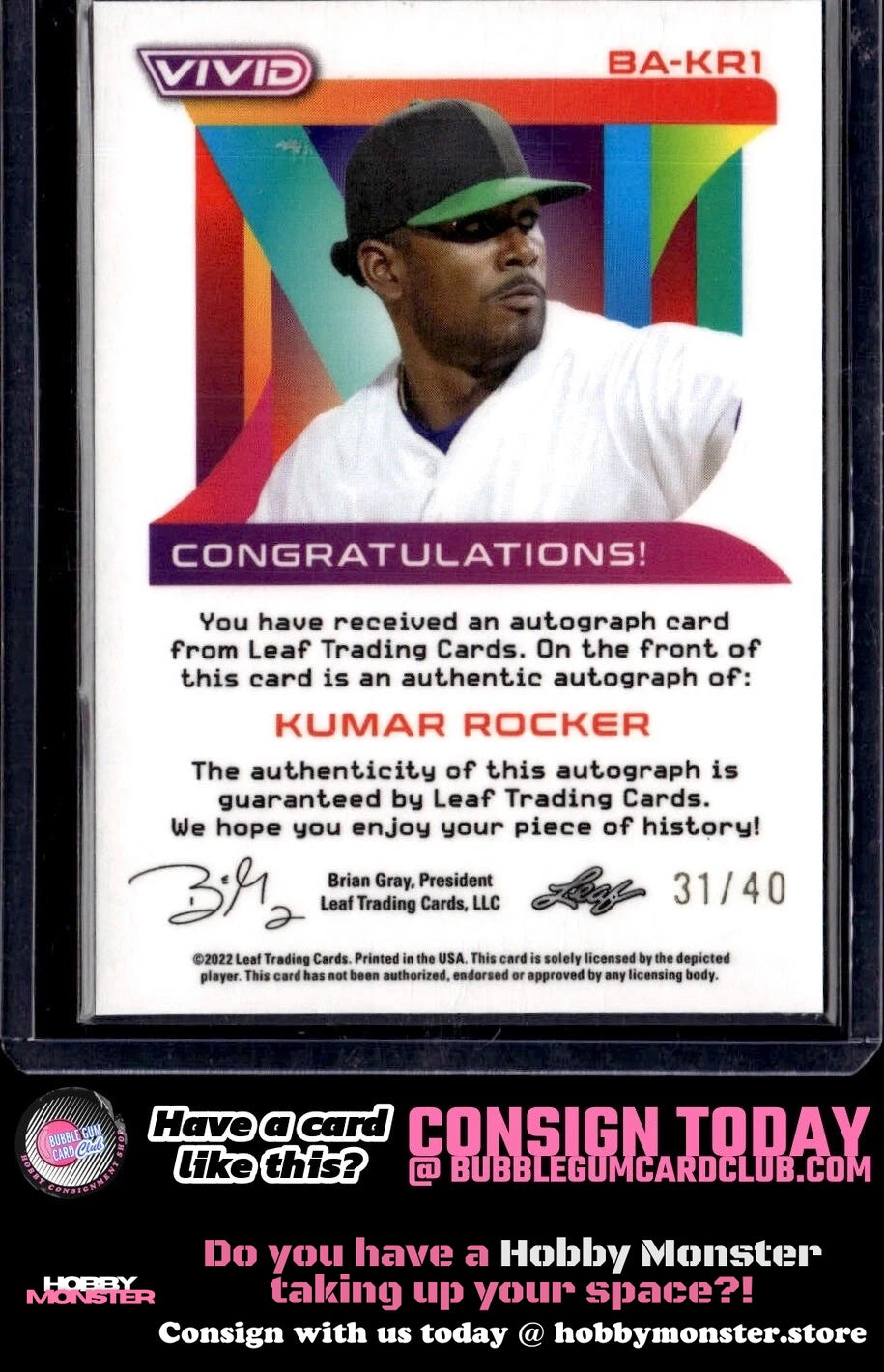 2022 Leaf Vivid Kumar Rocker Texas Rangers 005-q9oq6