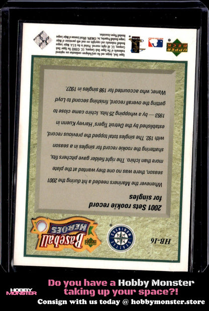 2002 UD Authentics Ichiro Heroes of Baseball #/1989 Seattle Mariners 005-qb3qa