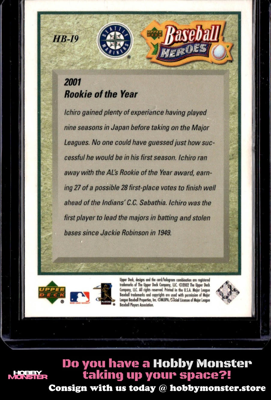 2002 UD Authentics Ichiro Heroes of Baseball #/1989 Seattle Mariners 005-qb3qa