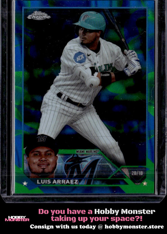 2023 Topps Chrome Update Luis Arraez Blue/Green Lava Lamp #/125 Miami Marlins