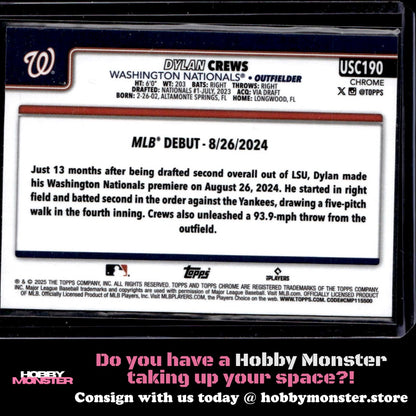 2025 Topps Chrome Update Dylan Crews X-Fractors Washington Nationals 005-qb3qn