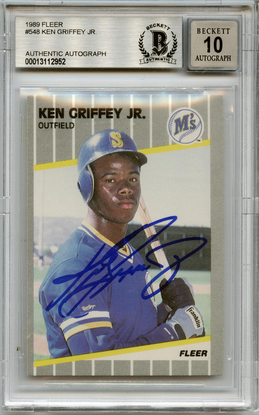1989 Fleer Ken Griffey Jr. Rookie Seattle Mariners BGS 10 Auto