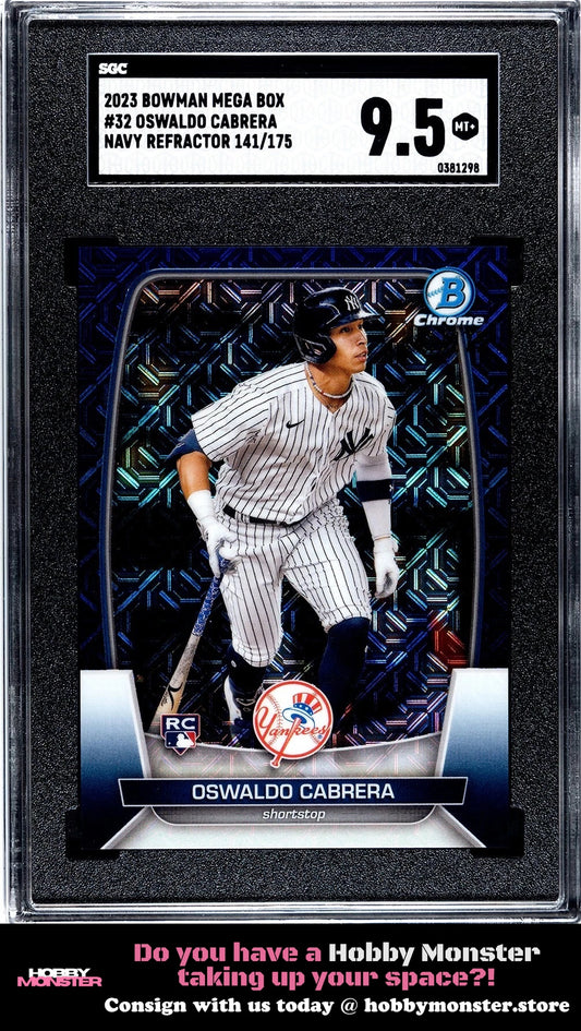 2023 Bowman Oswaldo Cabrera Mojo Navy Rookie #/175 Yankees SGC 9.5