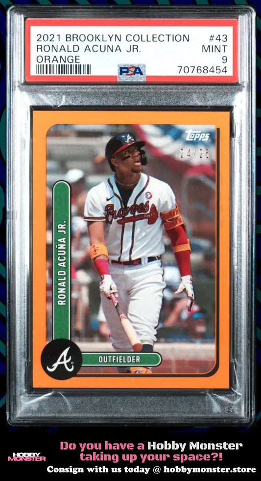 2021 Topps Brooklyn Ronald Acuna Jr. Orange #/25 Braves PSA 9