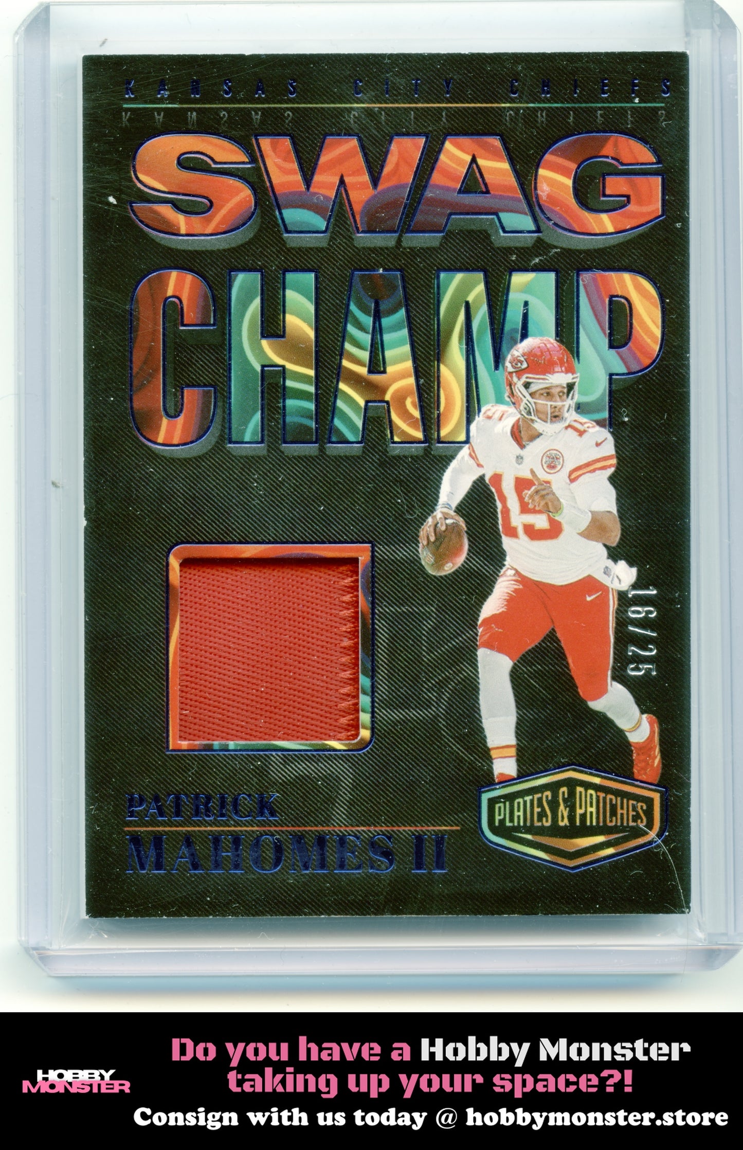 2023 Plates & Patches Patrick Mahomes II Swag Champ Blue /25 Kansas City Chiefs