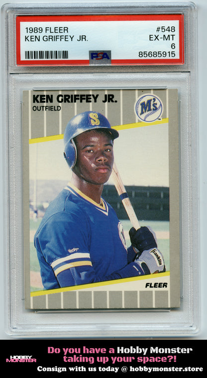 1989 Fleer Ken Griffey Jr. Rookie Seattle Mariners PSA 6