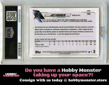 2021 Topps Chrome Jazz Chisholm Prism Refractor Rookie Miami Marlins PSA 9