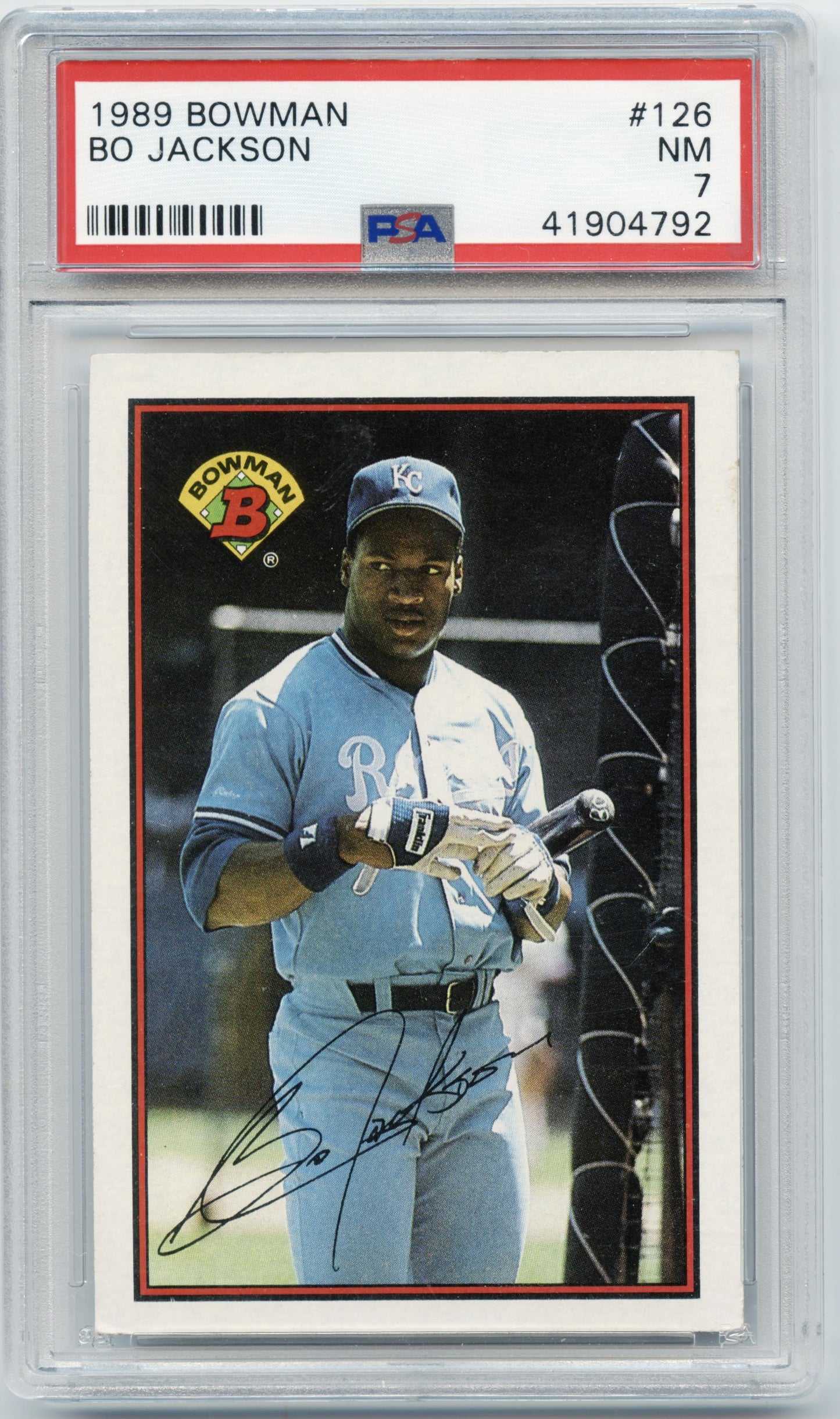 1989 Bowman Bo Jackson Kansas City Royals PSA 7 002-qr81f