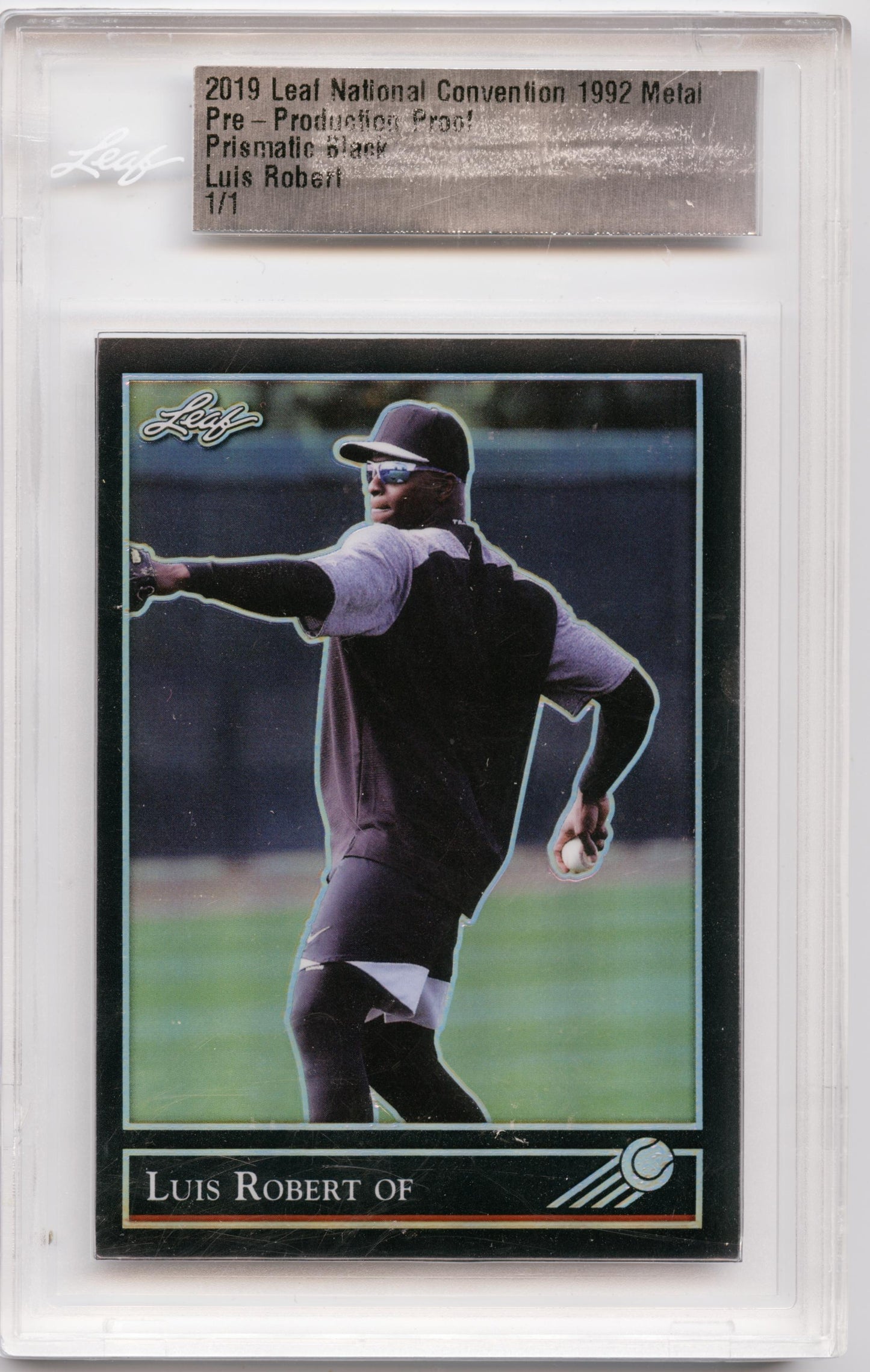 2019 Leaf National Luis Robert 1992 Pre Production Black #/1 White Sox Mets