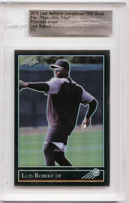 2019 Leaf National Luis Robert 1992 Pre Production Black #/1 White Sox Mets