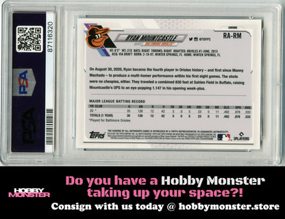 2021 Topps Chrome Sapphire Ryan Mountcastle Rookie Auto Baltimore Orioles PSA 10