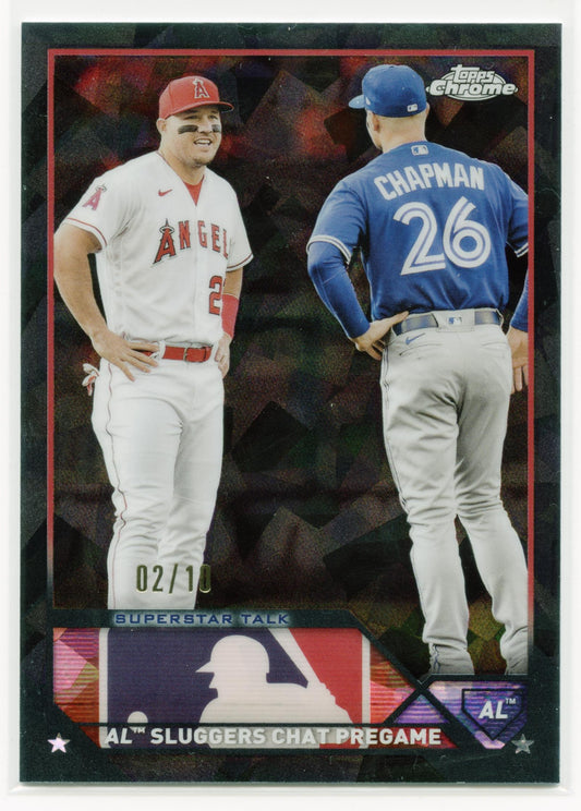2023 Topps Chrome Update Sapphire Mike Trout Matt Chapman Black /10 Angels