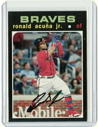 2020 Topps Heritage Ronald Acuña Jr. Action Image Atlanta Braves