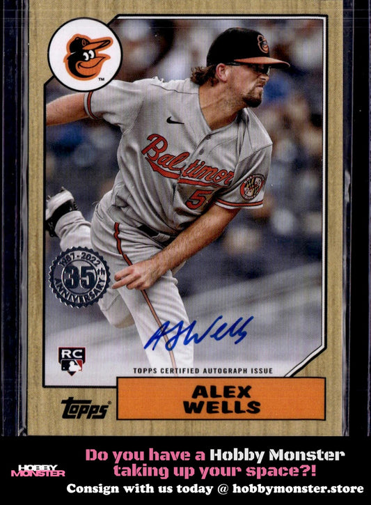 2022 Topps Update Alex Wells 1987 Auto Orioles